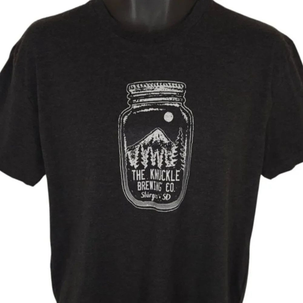 Knuckle Brewing Company T Shirt Mens Size Large Black Sturgis South Dakota Beer